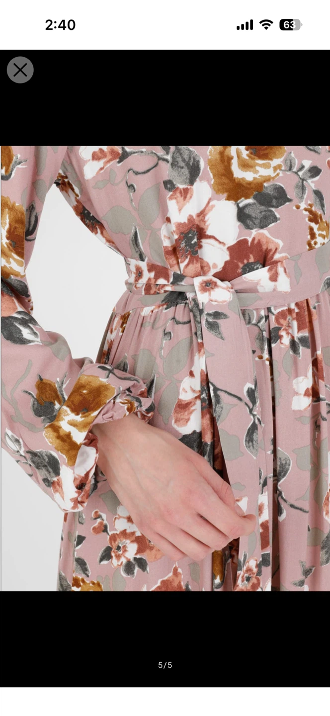 Floral Print Maxi Dress with Belt - photo 5