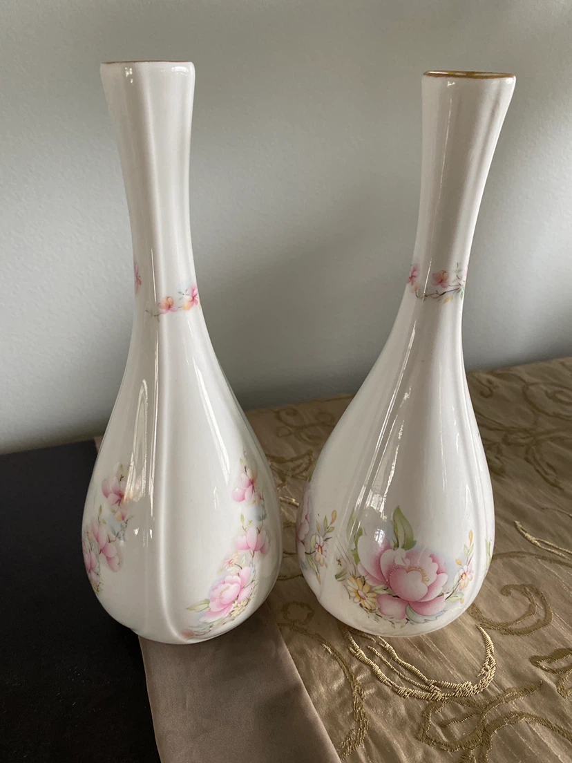 Renaissance Fine Bone China Vases (Pair)