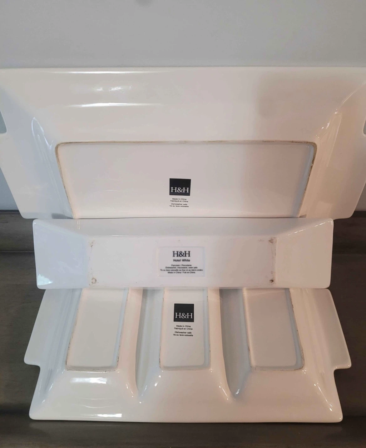 H&H White Serving Platters (Set of 3) - photo 2