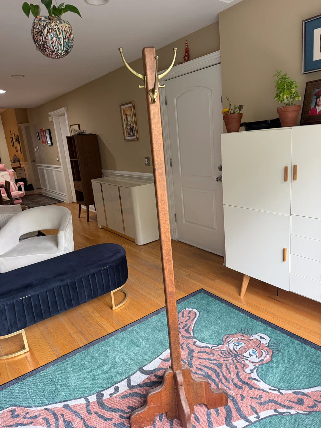 Wooden Hall Tree Coat Rack