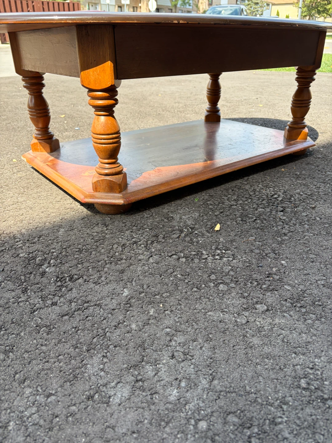 Oval Wood Coffee Table | 2-Tier Shelf | Brown | Great Cond - photo 3