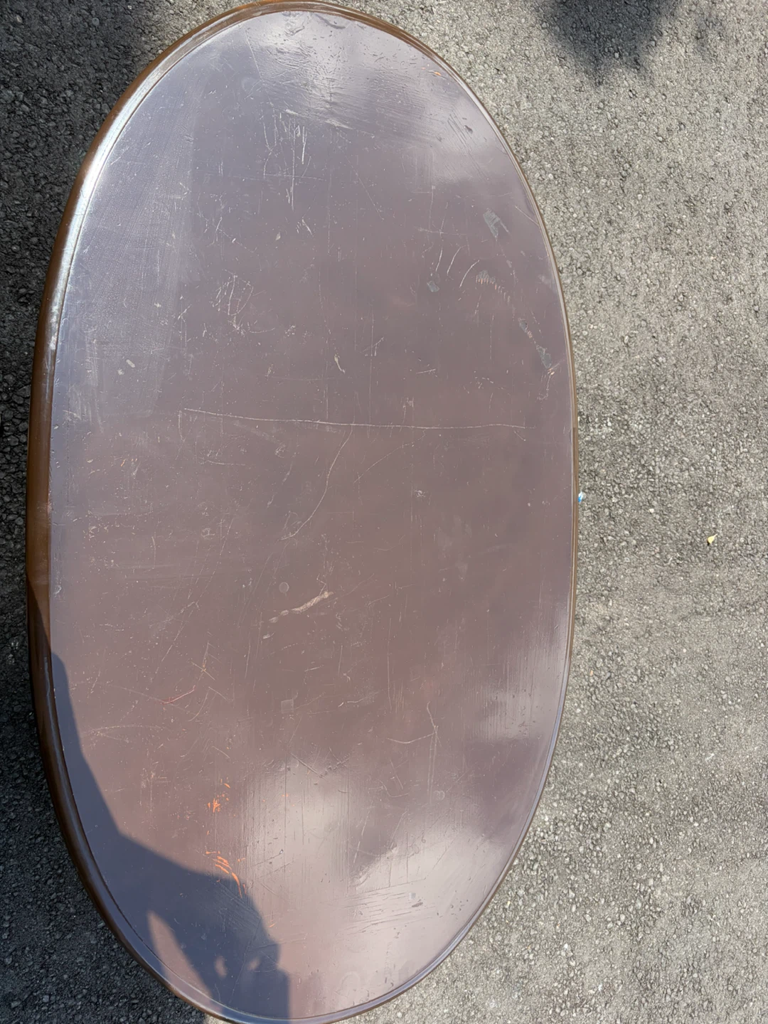 Oval Wood Coffee Table | 2-Tier Shelf | Brown | Great Cond - photo 5