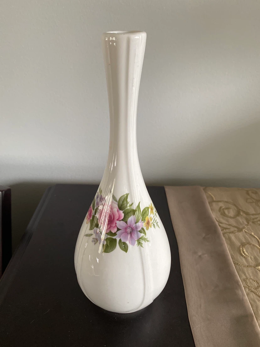 Sunrise Fine Bone China Vase with Floral Design