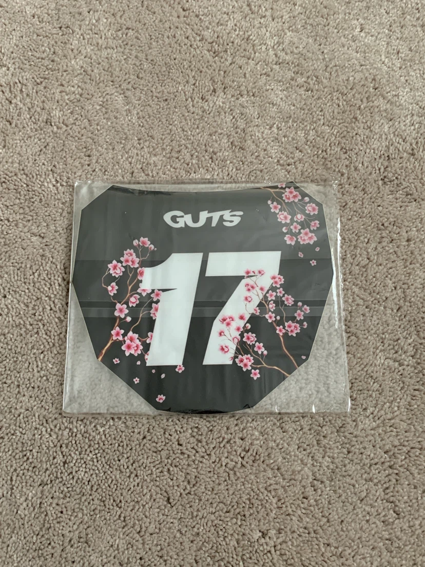 GUTS Racing Number Plate Decal 17 with Cherry Blossoms