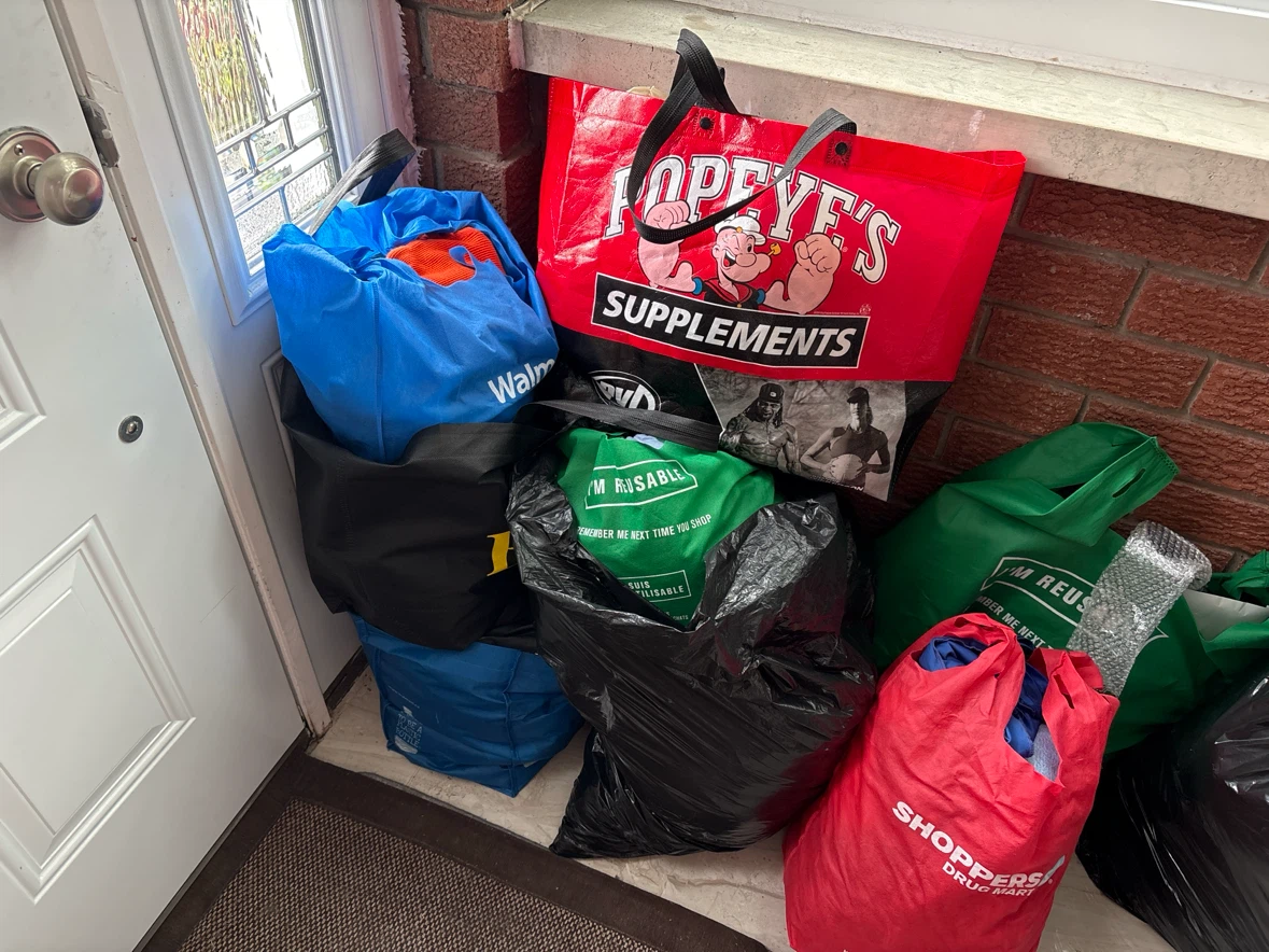Bags with women’s clothes