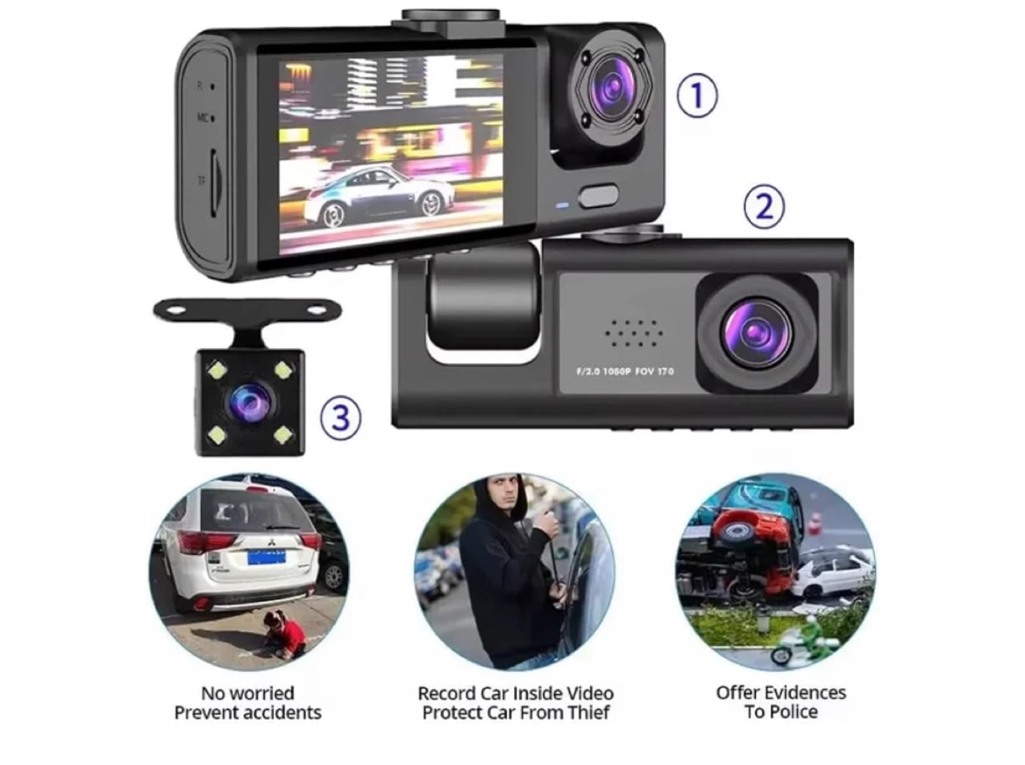 1080P Dual Dash Cam with Suction Mount - photo 4