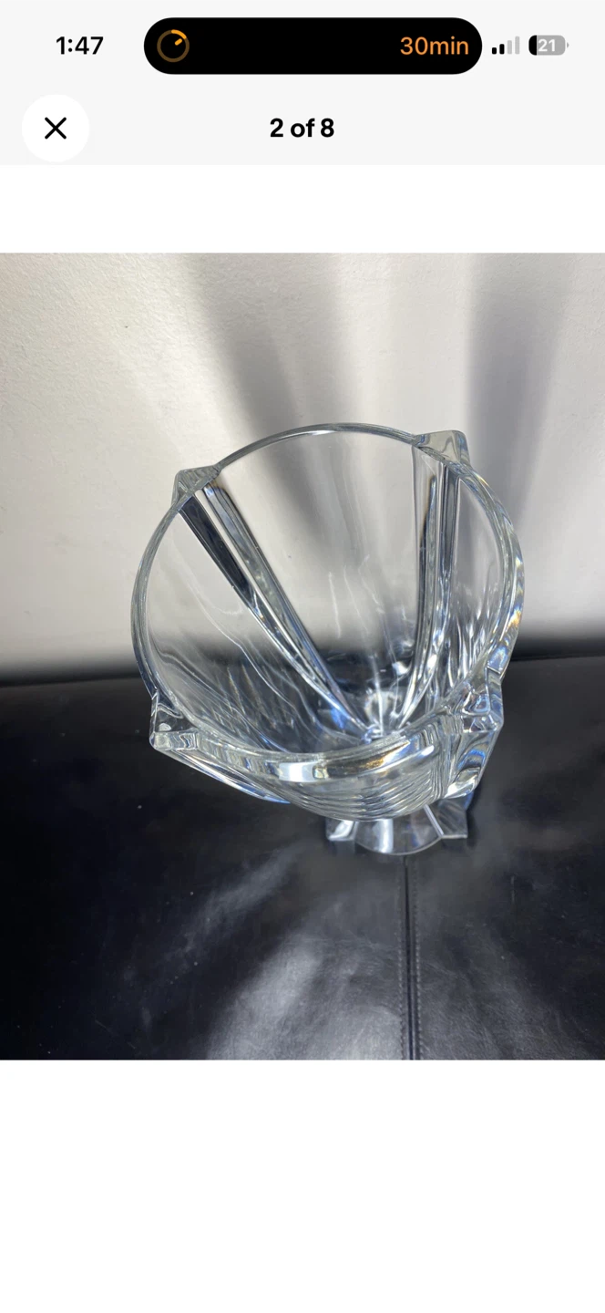 Miller Rogaska Pedestal Vase Clear Art Glass Heavy - photo 2
