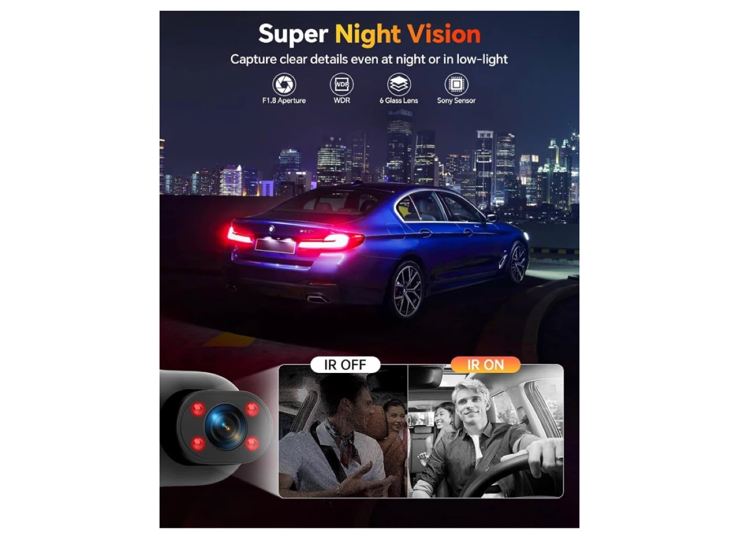 Kussla 3 Channel Dash Cam with 64GB Card - photo 5