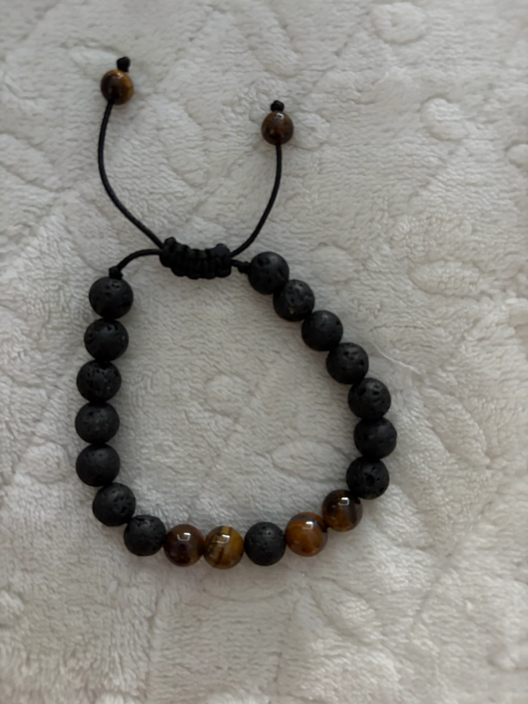 Lava Stone and Tiger's Eye Beaded Bracelet