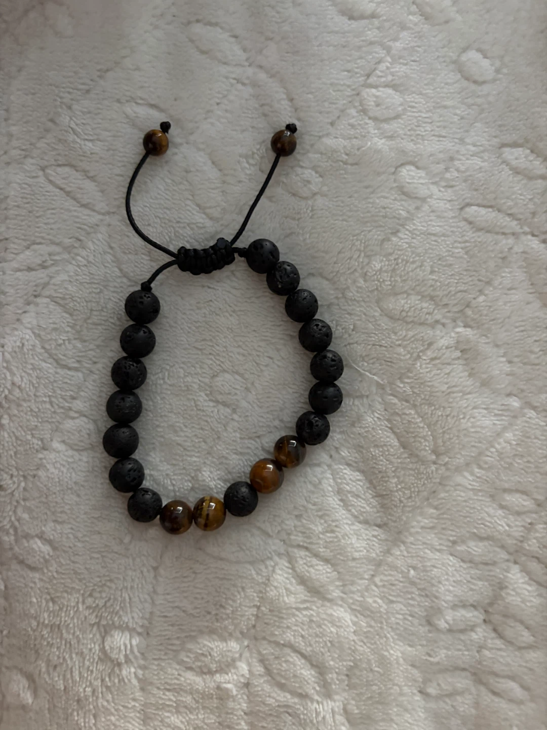 Lava Stone and Tiger's Eye Beaded Bracelet - photo 2