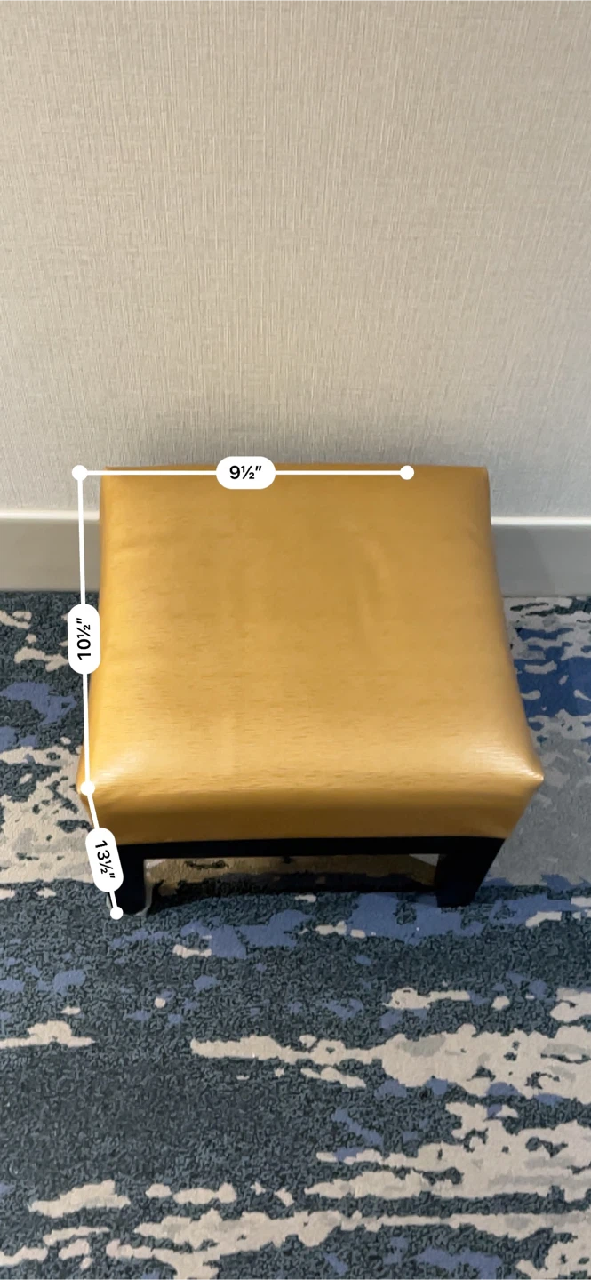 Gold Tufted Ottoman Footstool - photo 2