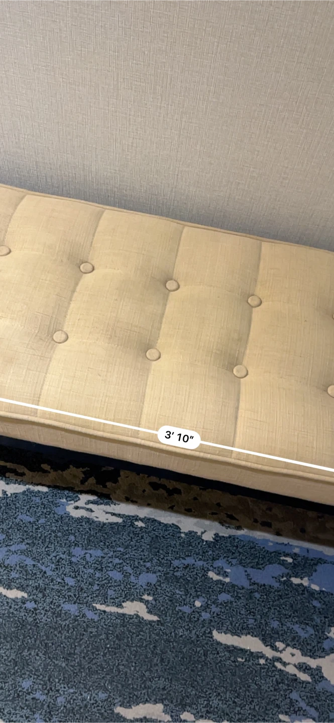 Tufted Upholstered Bench and Ottoman Set - photo 5