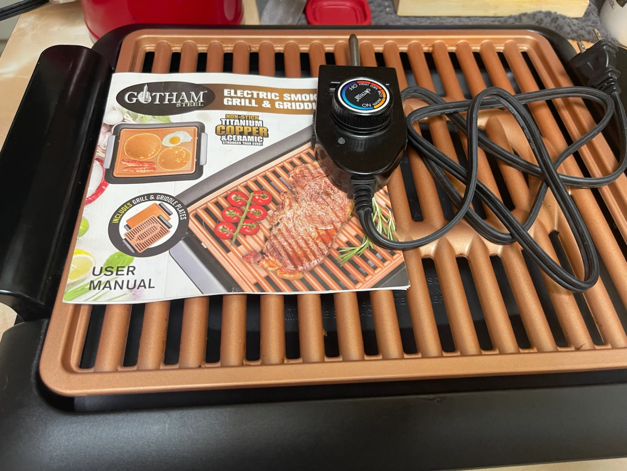 Gotham Steel Electric Smoke-Less Grill & Griddle