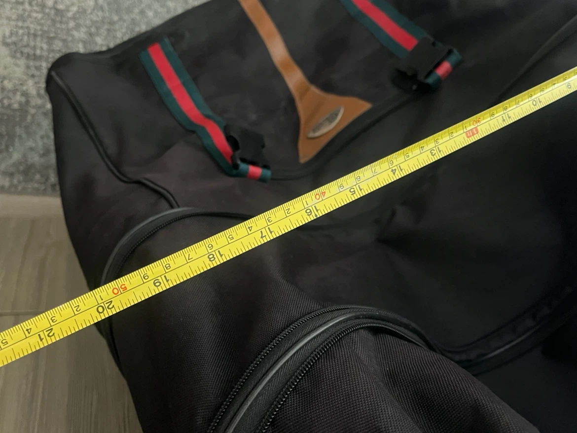 Black Rolling Duffle Bag with Leather Accents - photo 3