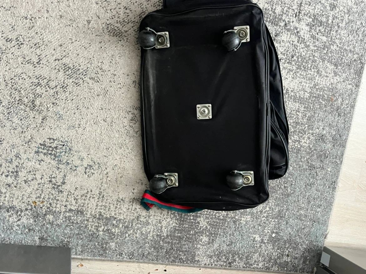 Black Rolling Duffle Bag with Leather Accents - photo 5