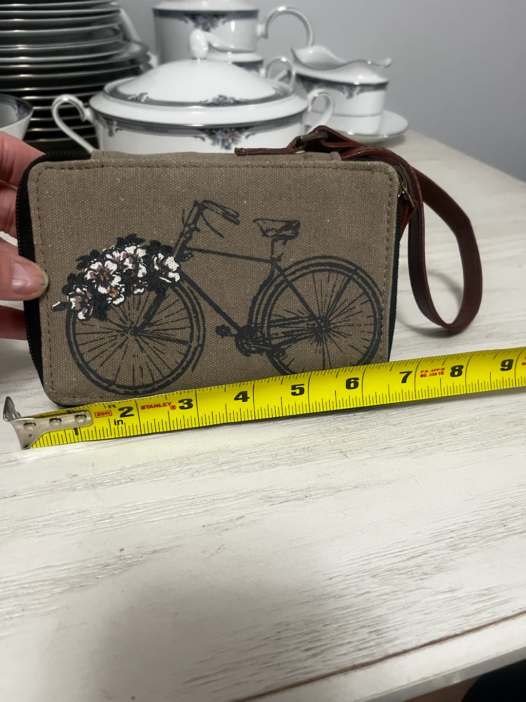 Mona B. Canvas Zip-Around Wallet with Bicycle Design