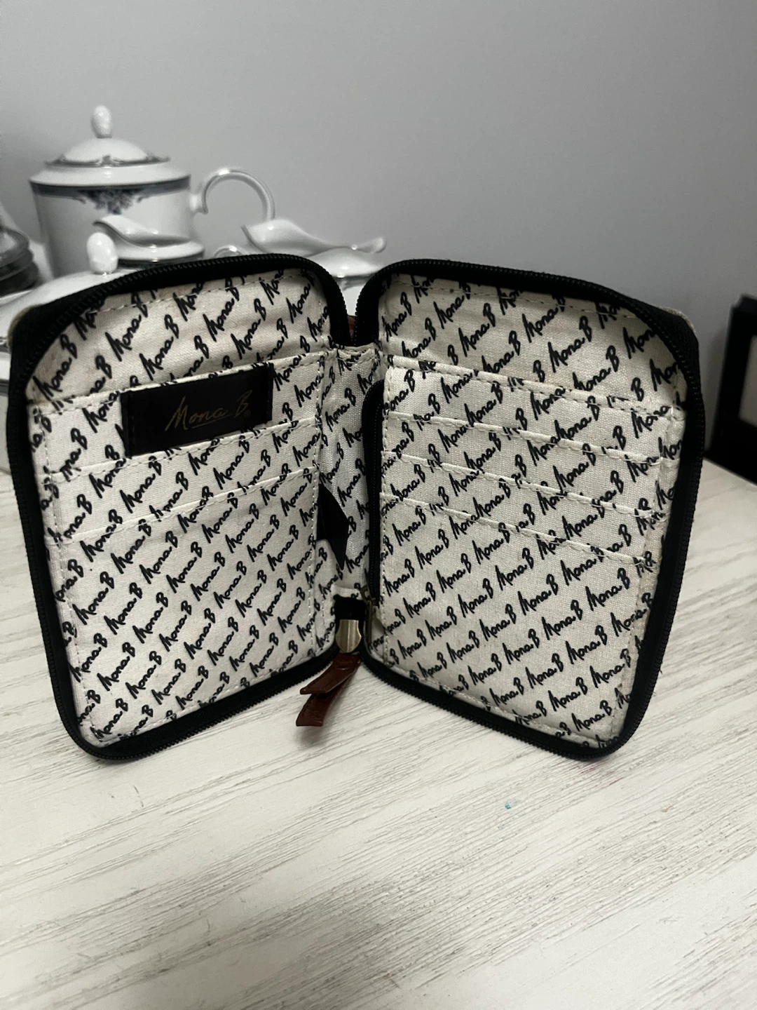 Mona B. Canvas Zip-Around Wallet with Bicycle Design - photo 2
