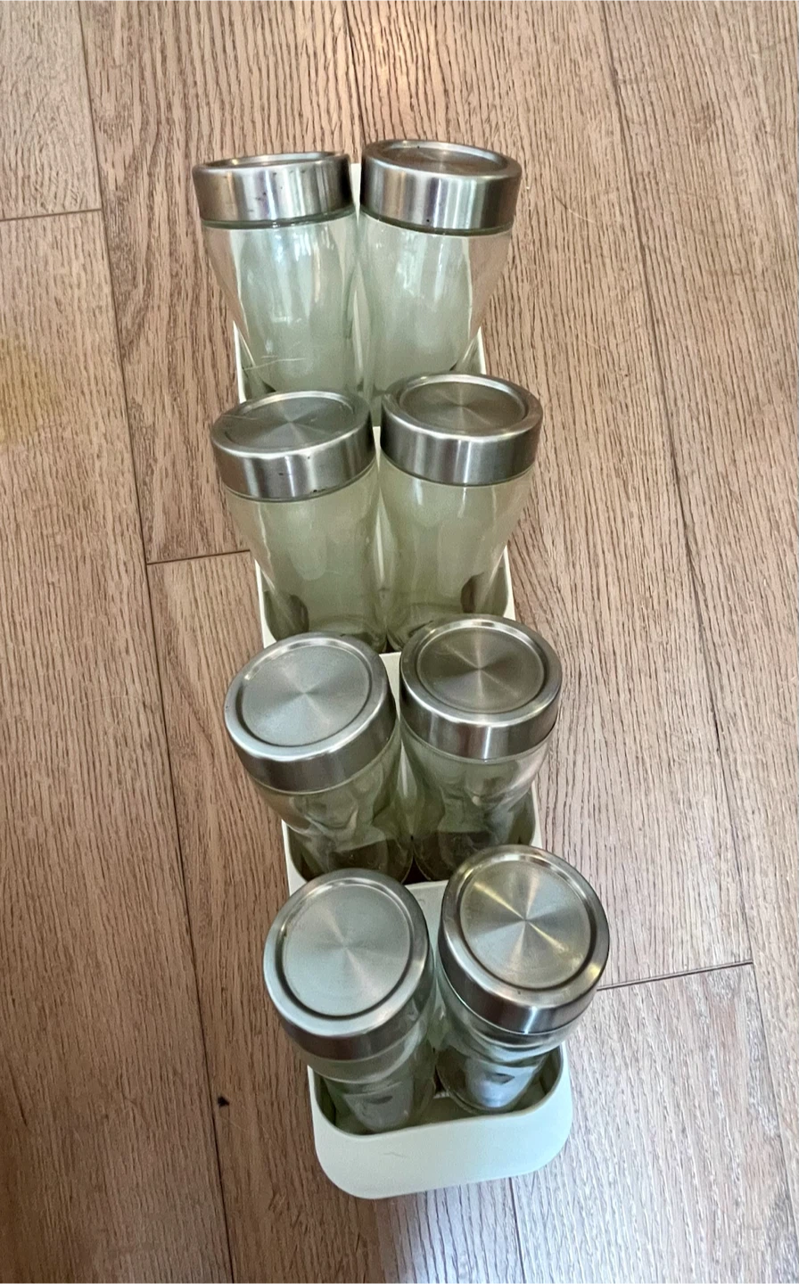 Glass Spice Jars with Metal Lids Set - photo 2
