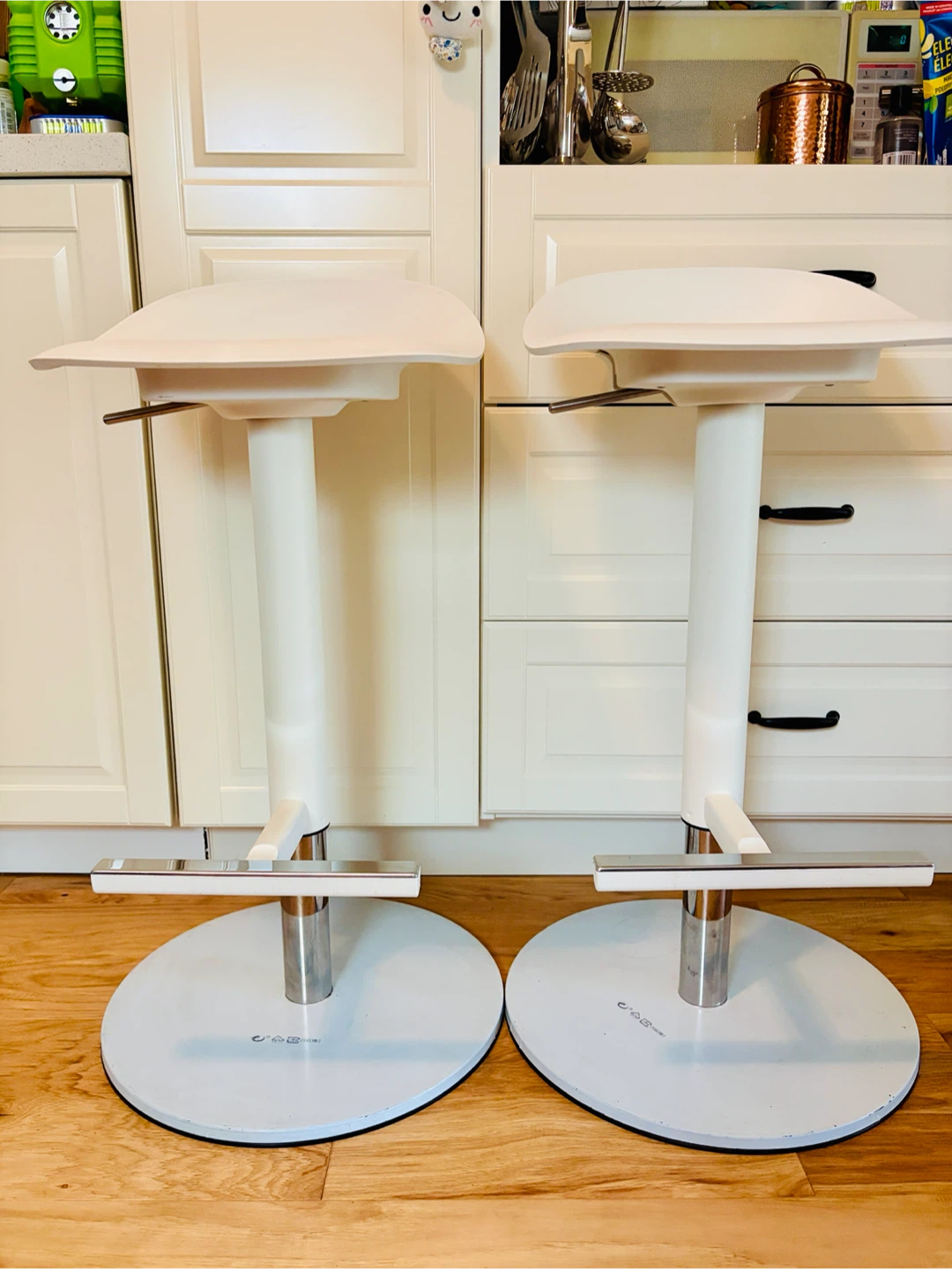 Pair of White Bar Stools