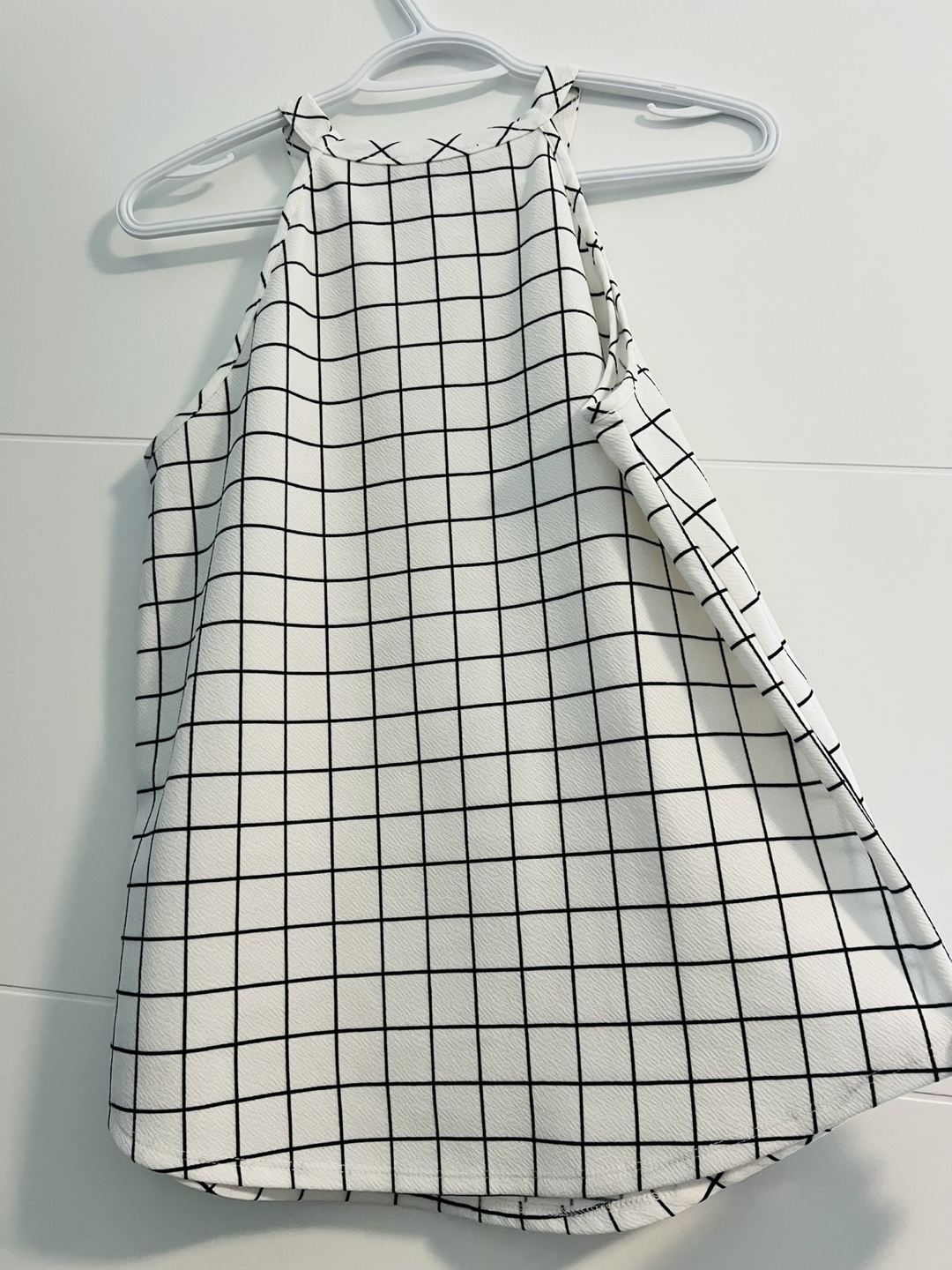 Moa Moa Grid Print Halter Neck Cutout Top - photo 4