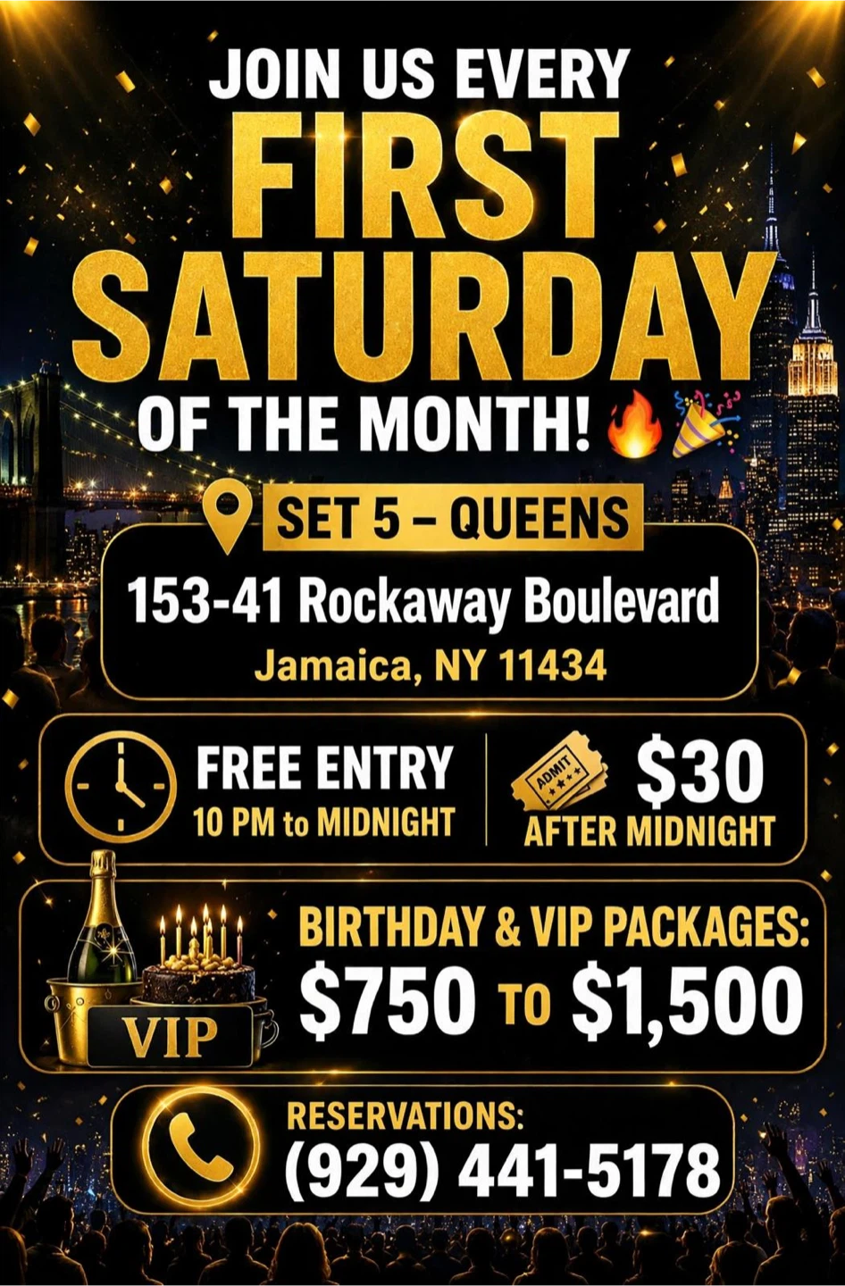 VIP Packages at SET 5 - QUEENS