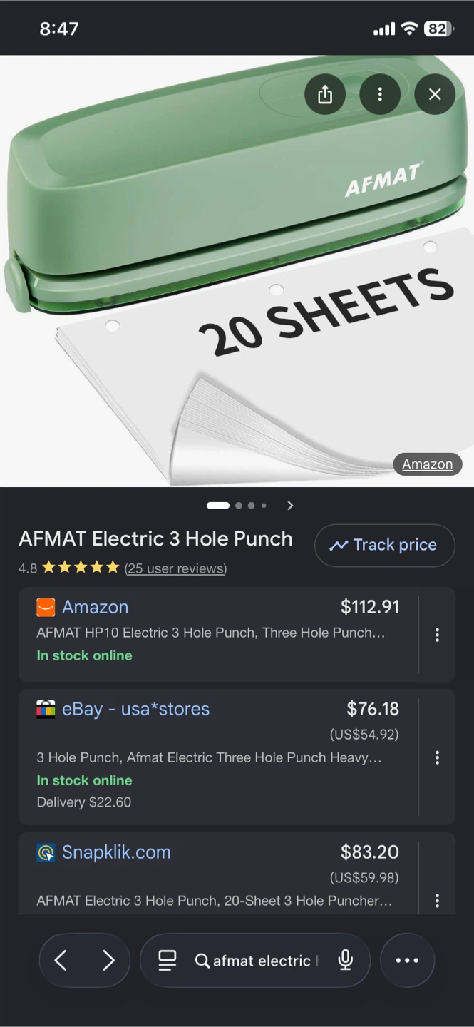 AFMAT Electric 3 Hole Punch