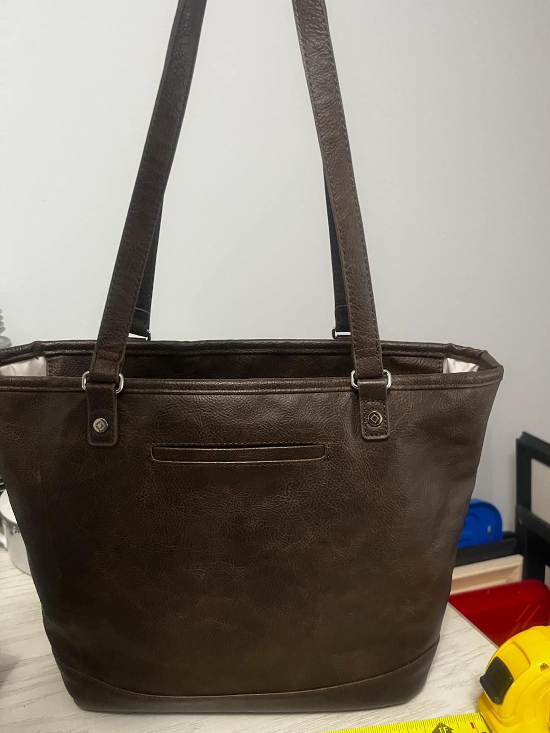 Brown Faux Leather Tote Bag - photo 2