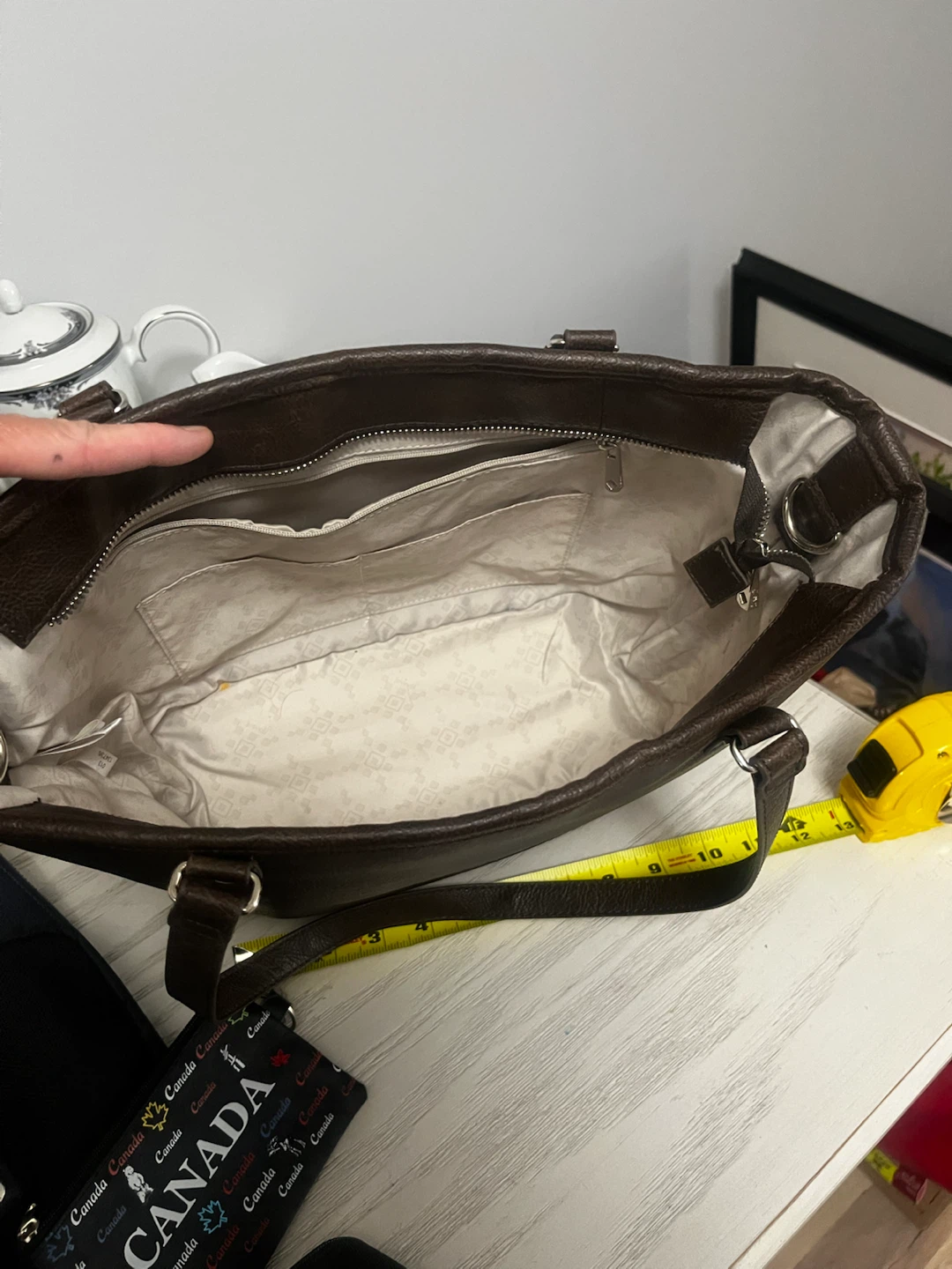 Brown Faux Leather Tote Bag - photo 3