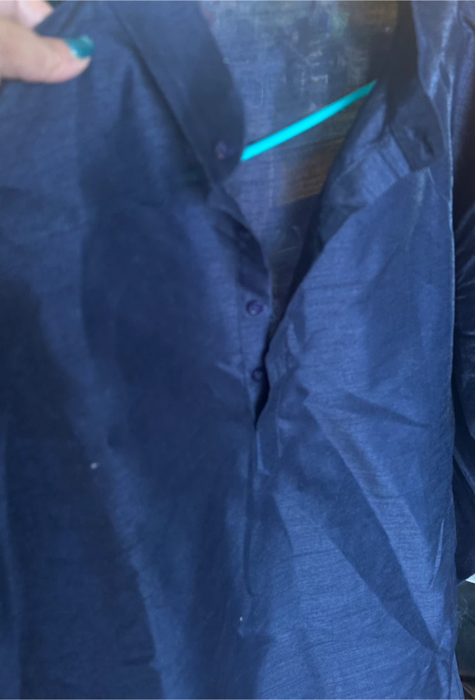 Navy Blue Button-Up kurta