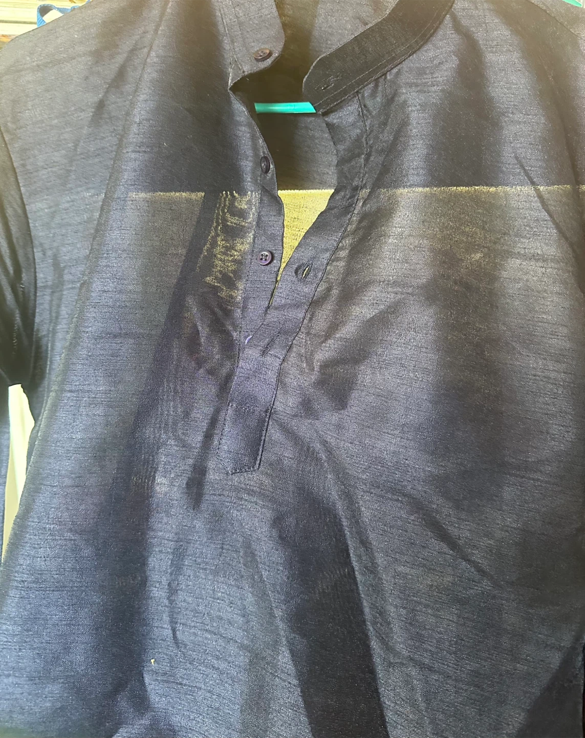 Navy Blue Button-Up kurta - photo 5