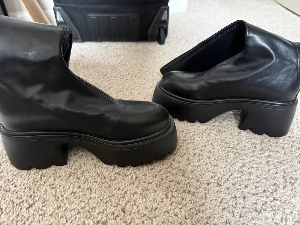 Black Platform Knee High Boots - photo 3