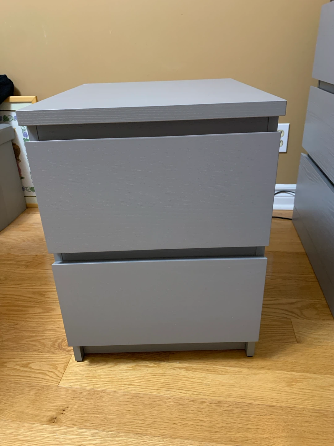 IKEA MALM Grey 6-Drawer Dresser, Nightstand + Shelf - photo 4