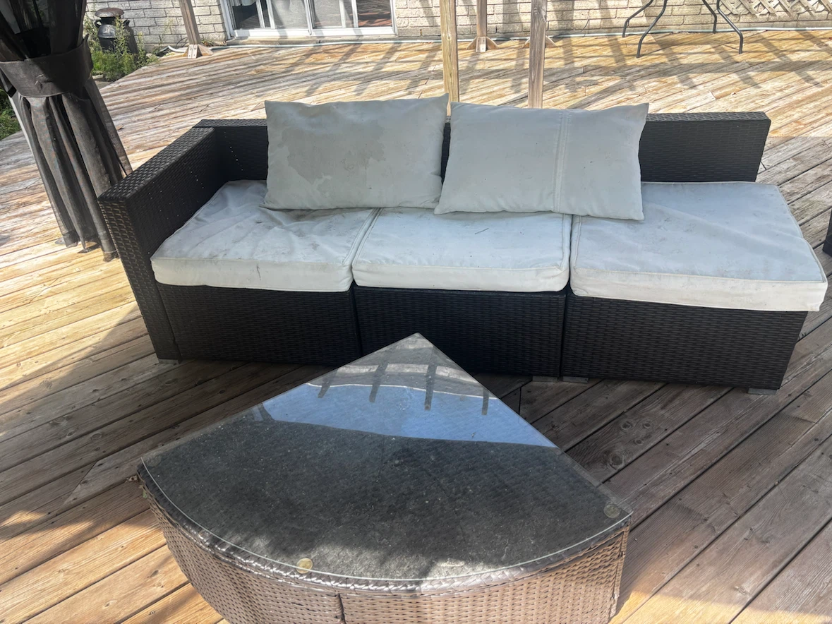 Outdoor Wicker Sectional Sofa with Corner Table - photo 2