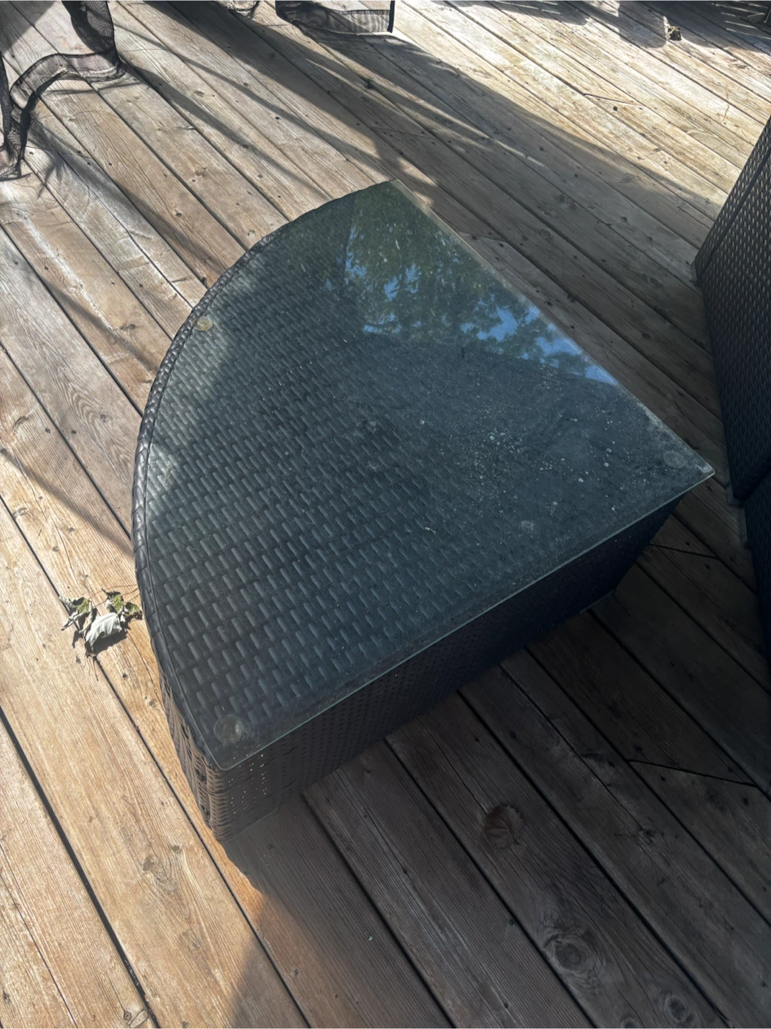 Outdoor Wicker Sectional Sofa with Corner Table - photo 3