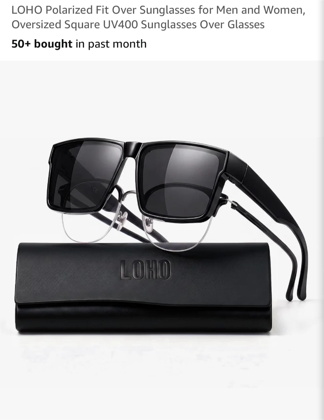 LOHO Polarized Fit Over Sunglasses - Oversized Square UV400