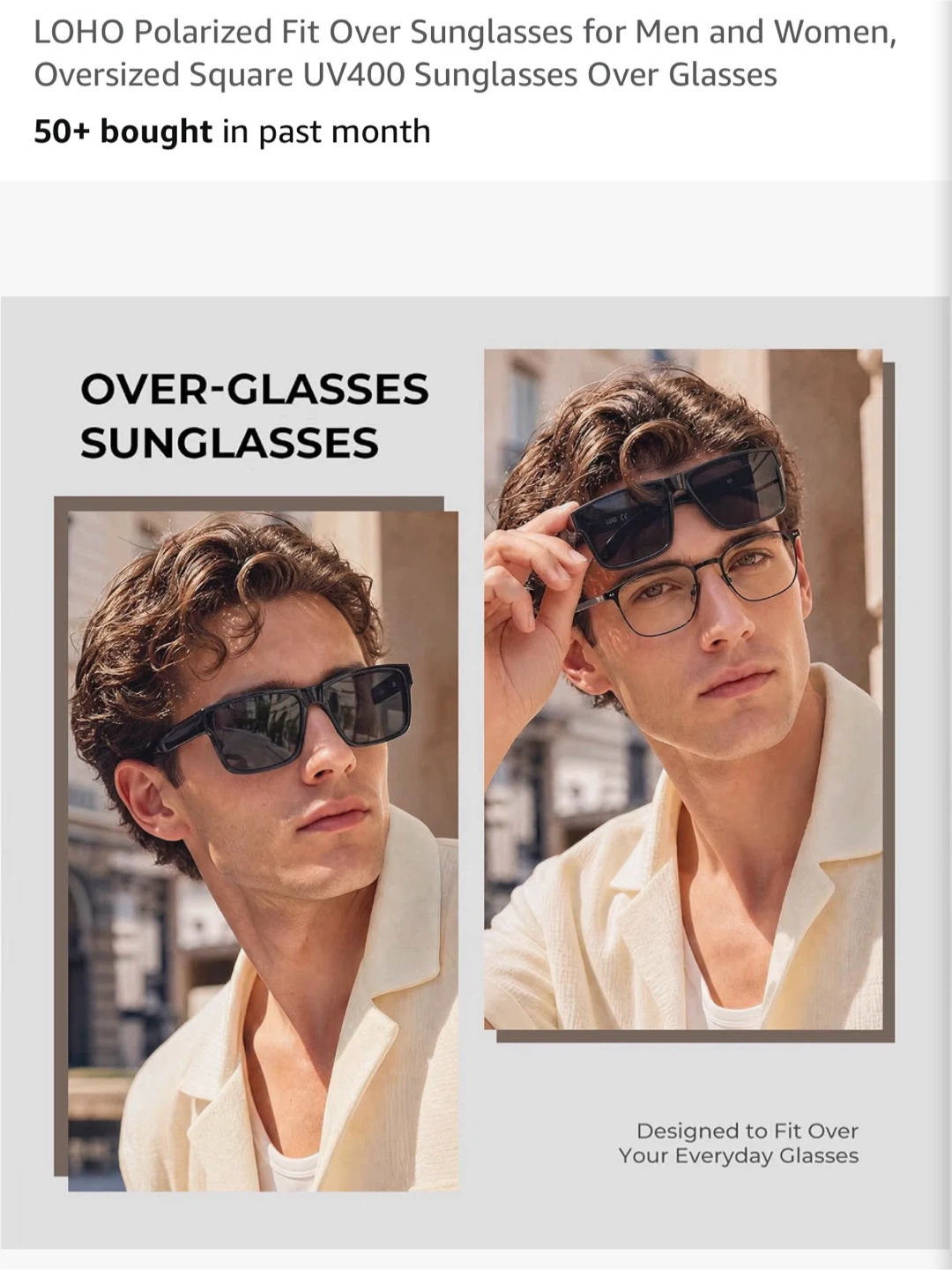 LOHO Polarized Fit Over Sunglasses - Oversized Square UV400 - photo 2