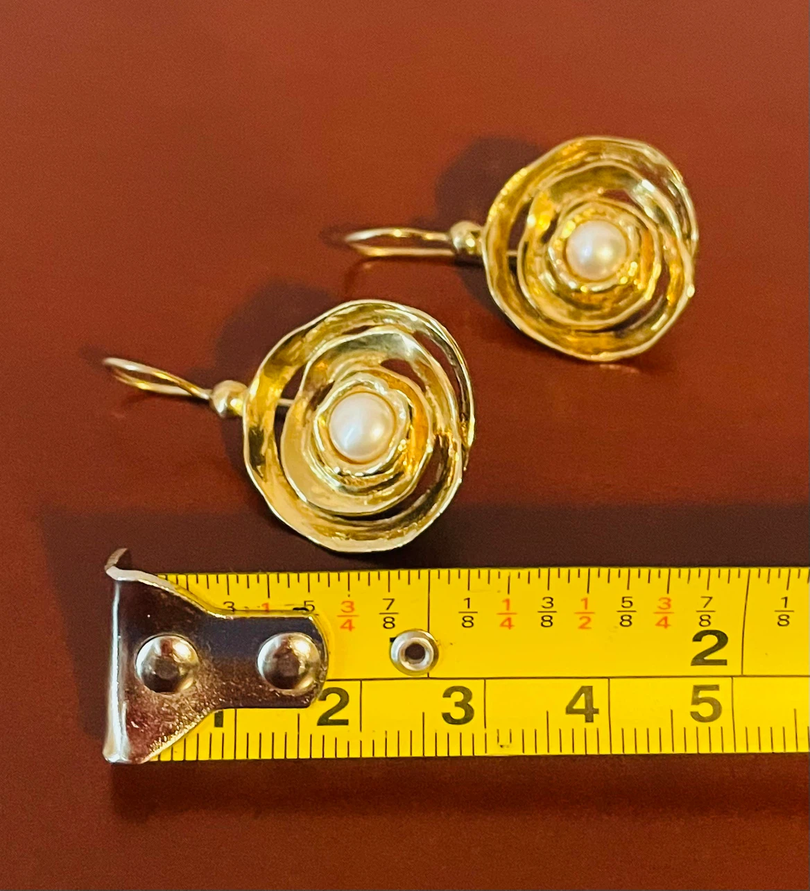 Gold and Pearl earrings - photo 4