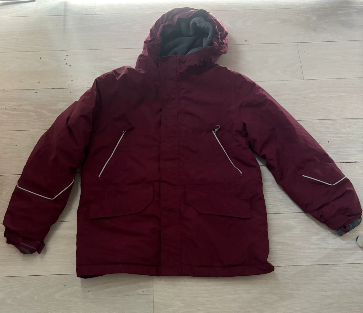 LANDS' END Kids Squall Winter Ski Jacket Burgundy Size M 10-12