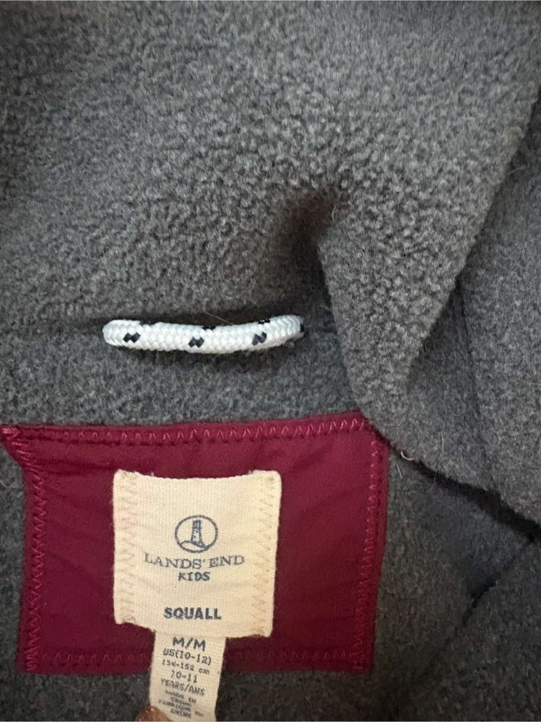 LANDS' END Kids Squall Winter Ski Jacket Burgundy Size M 10-12 - photo 2