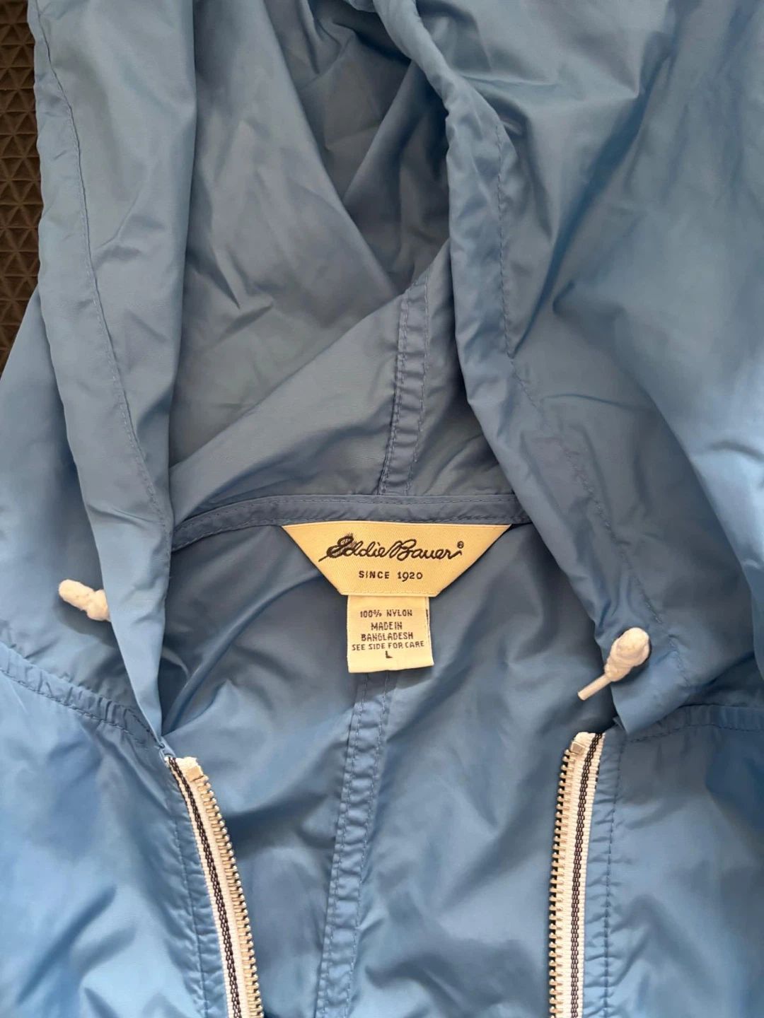 Eddie Bauer Light Blue Hooded Windbreaker Jacket - Size L - photo 2