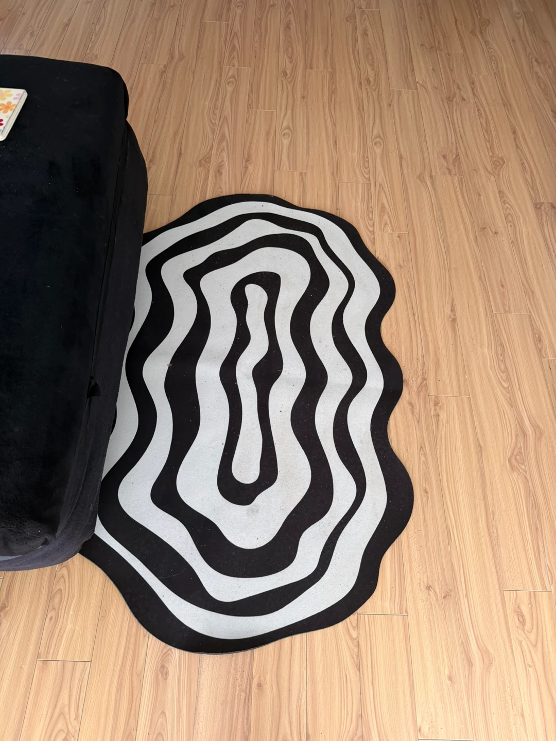 Wavy Black and White Rug