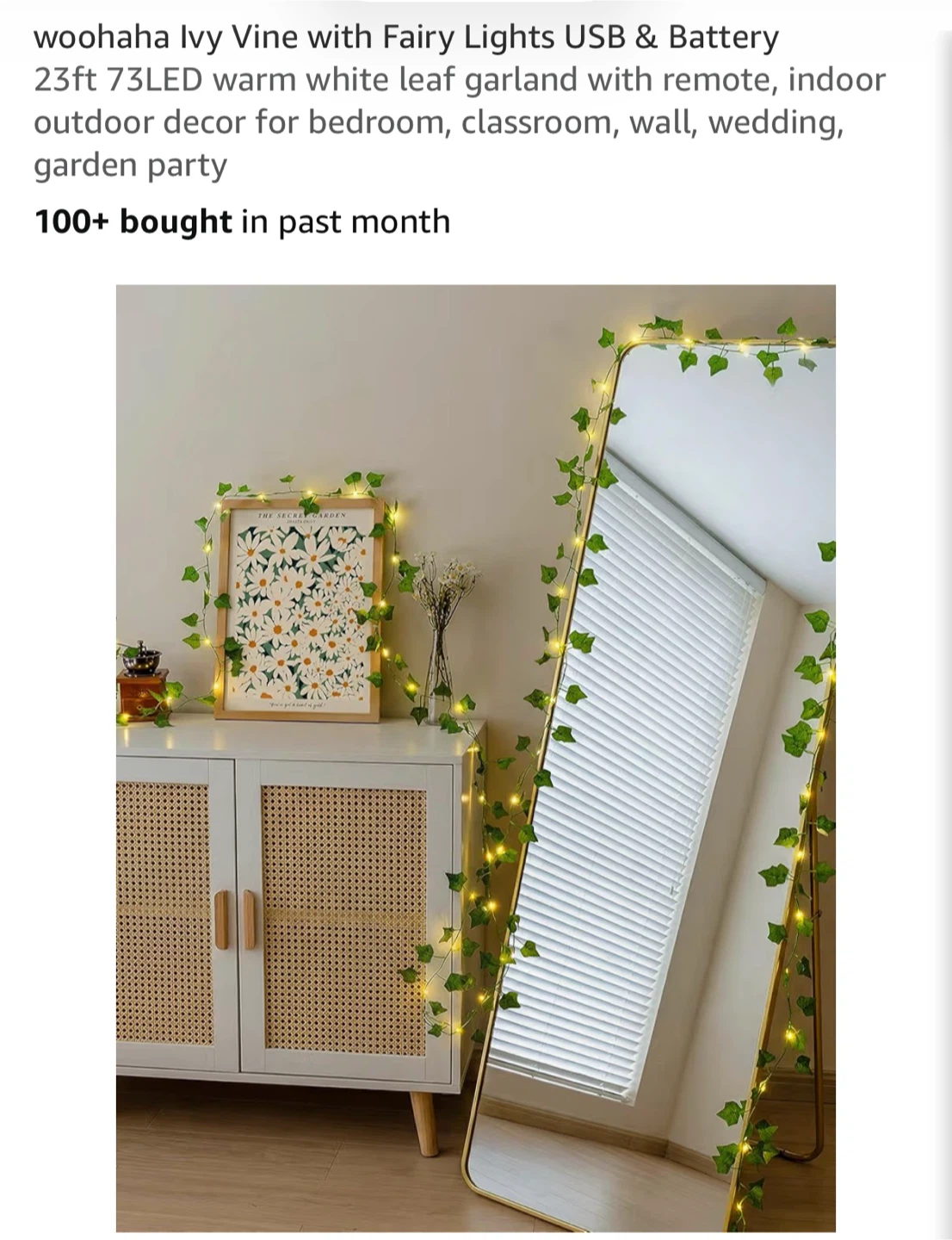 woohaha Ivy Vine with Fairy Lights Garland - photo 3