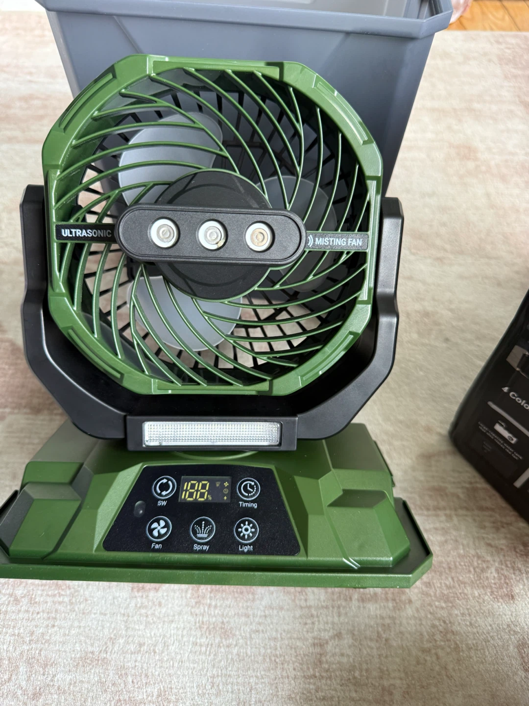 Ultrasonic Misting Fan - 3-in-1 Spray, Light, Fan - photo 3
