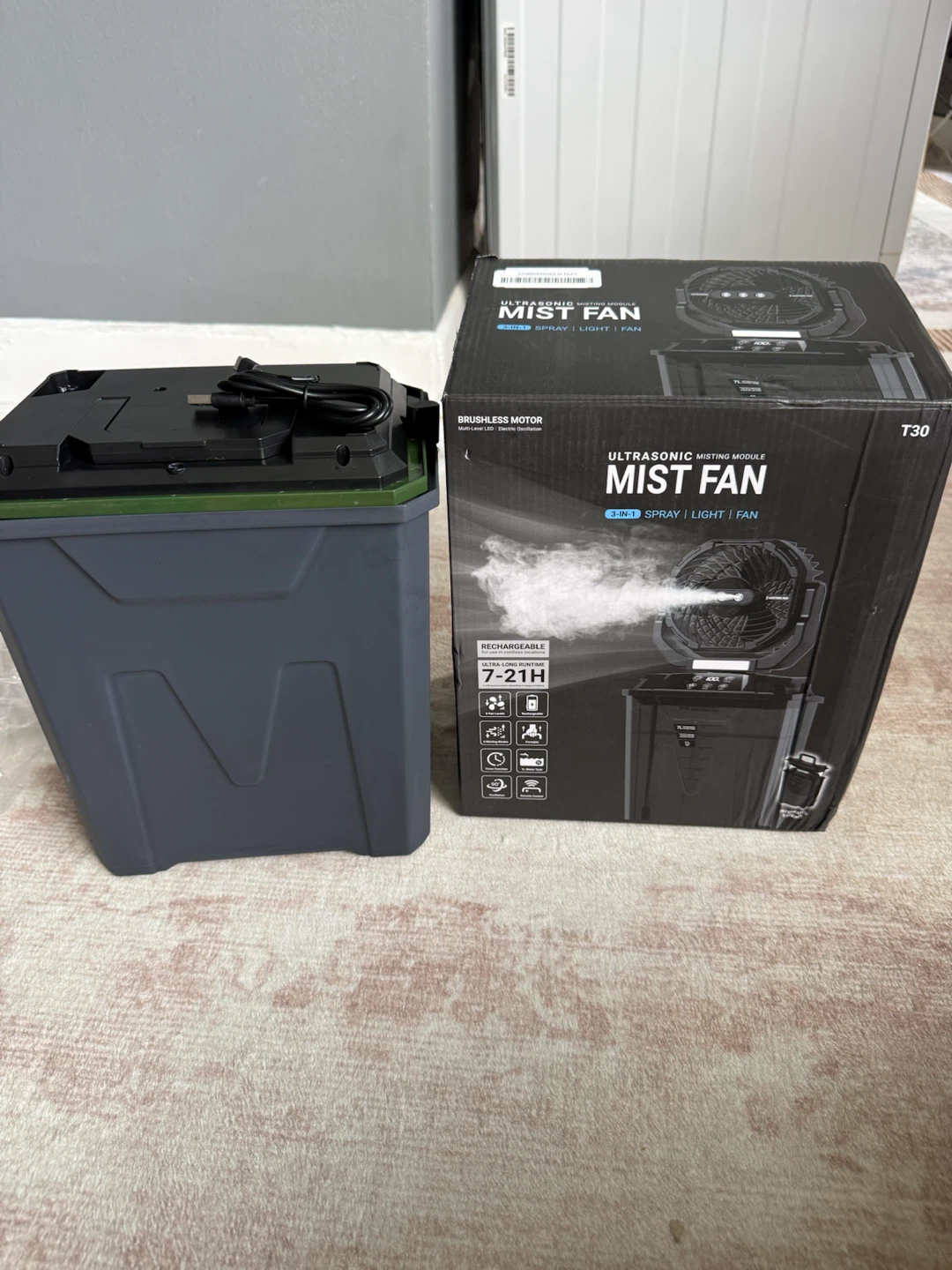 Ultrasonic Misting Fan - 3-in-1 Spray, Light, Fan - photo 4