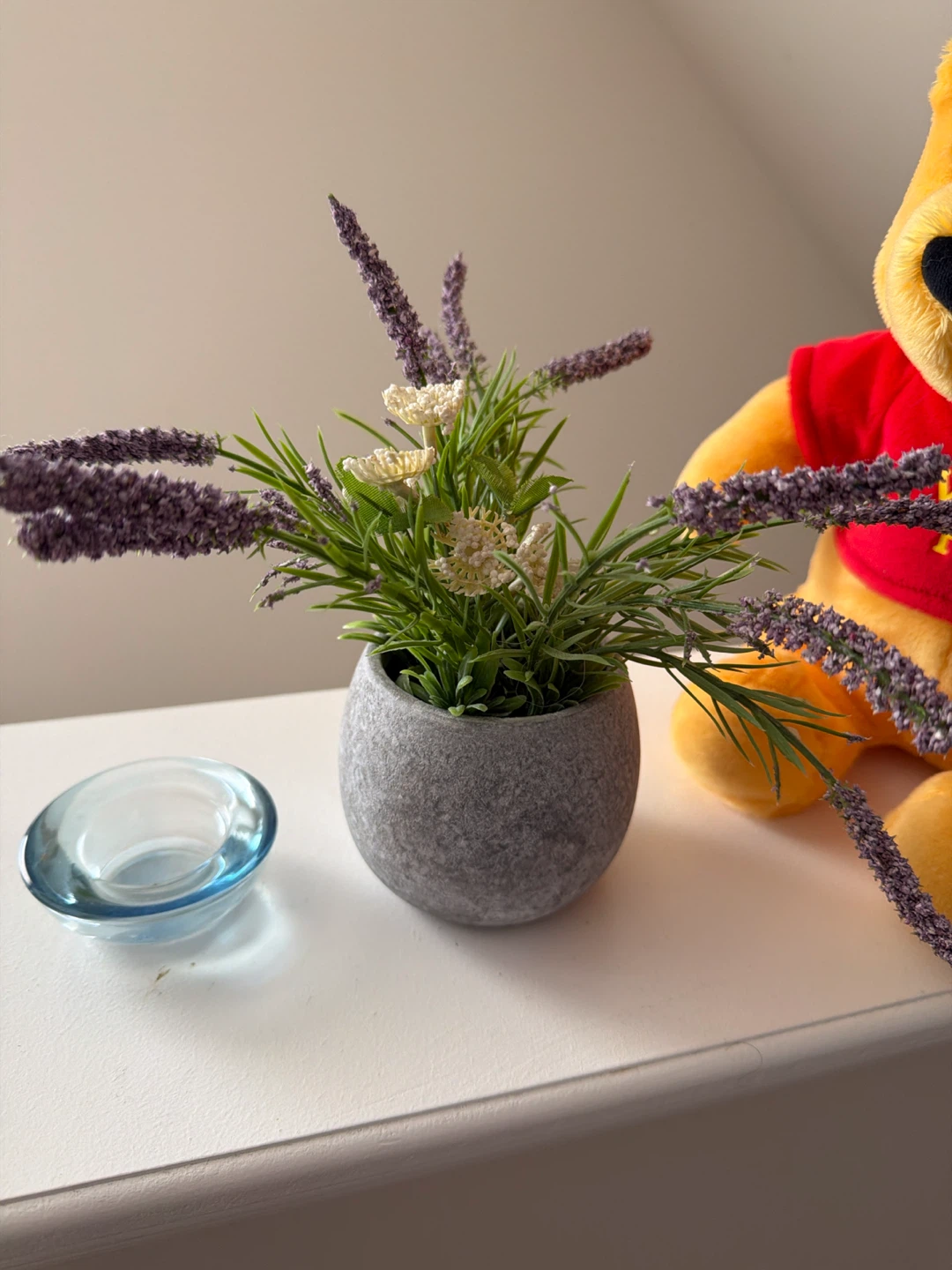 Artificial Lavender Plant in Grey Pot