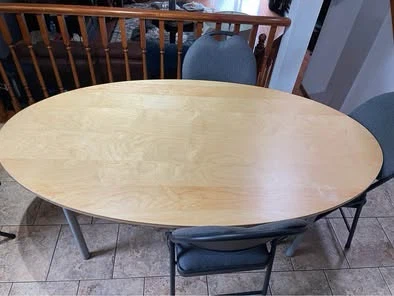 Oval Folding Table Dining,Ellipse Shape…oak wood
