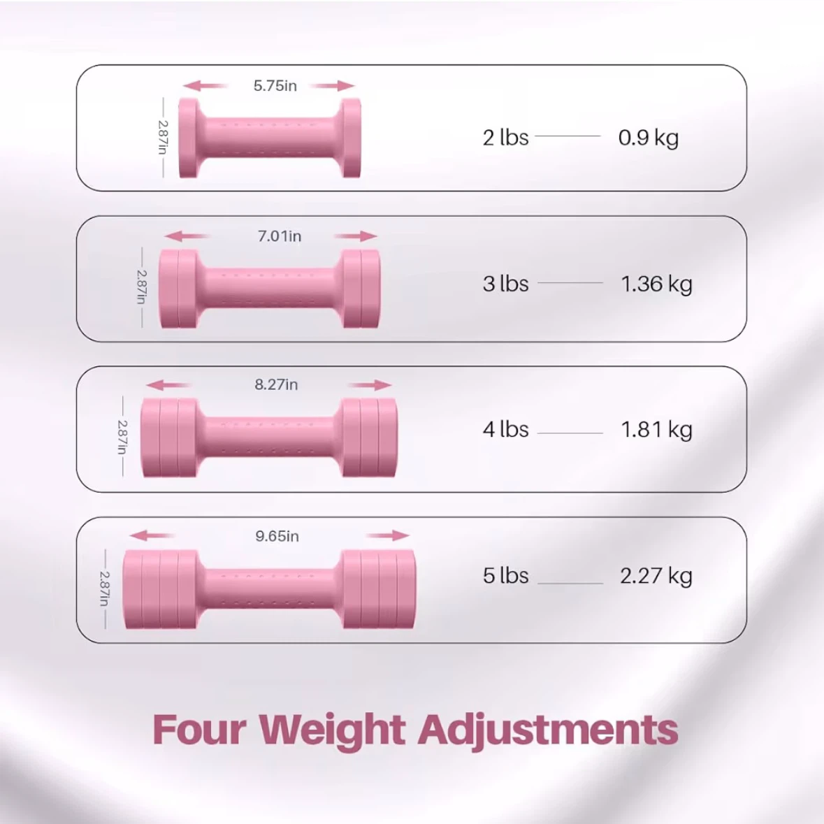 Adjustable Dumbbells (Pair) - Pink - photo 2