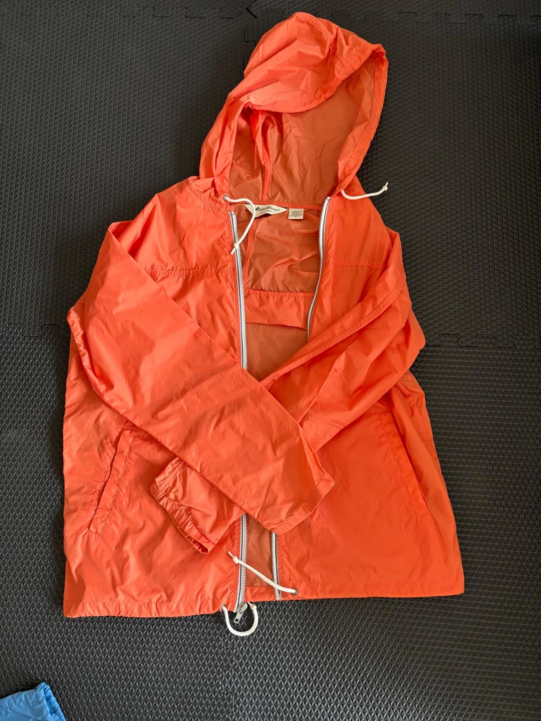 Eddie Bauer Orange Hooded Windbreaker Jacket