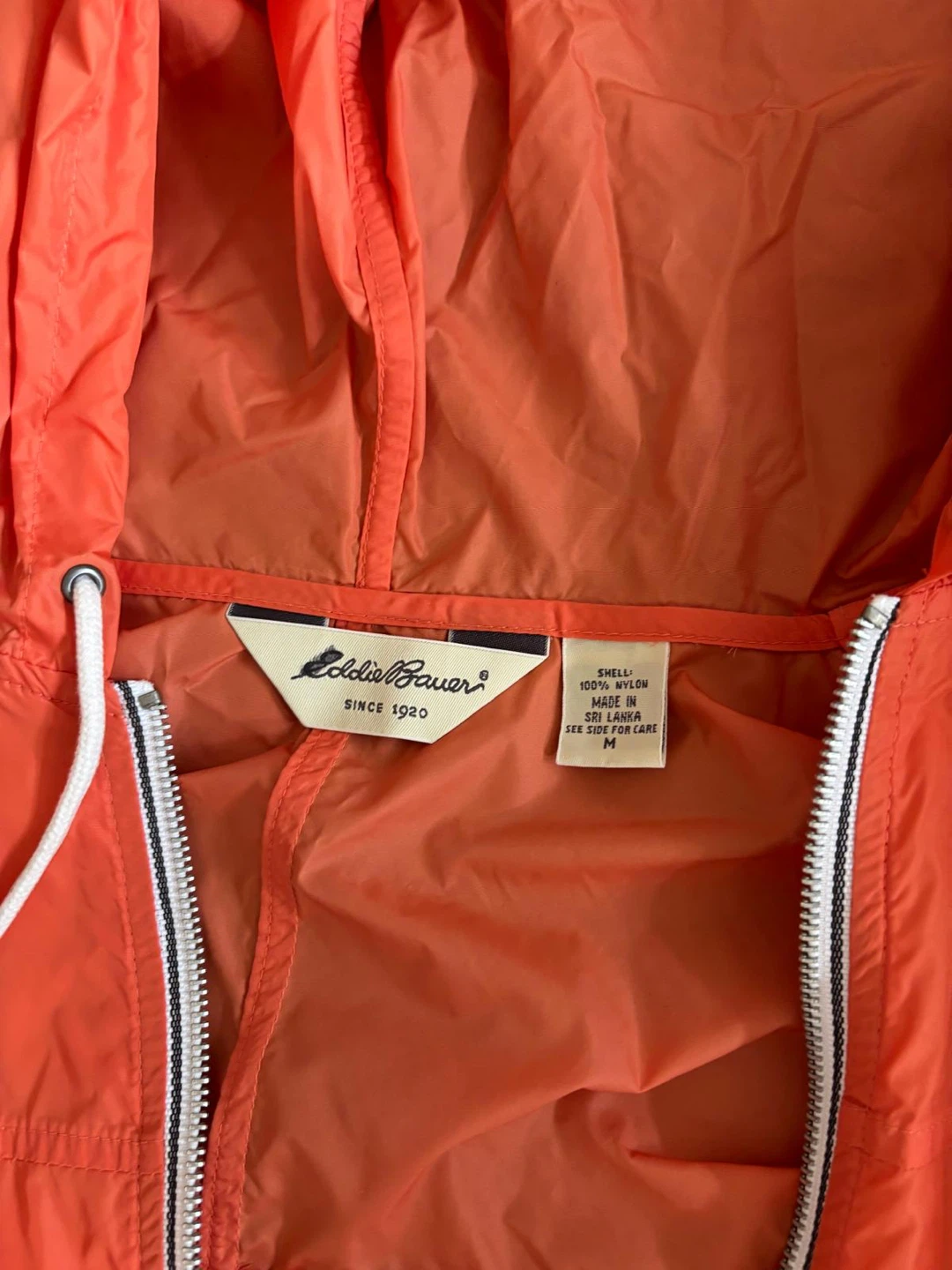Eddie Bauer Orange Hooded Windbreaker Jacket - photo 2