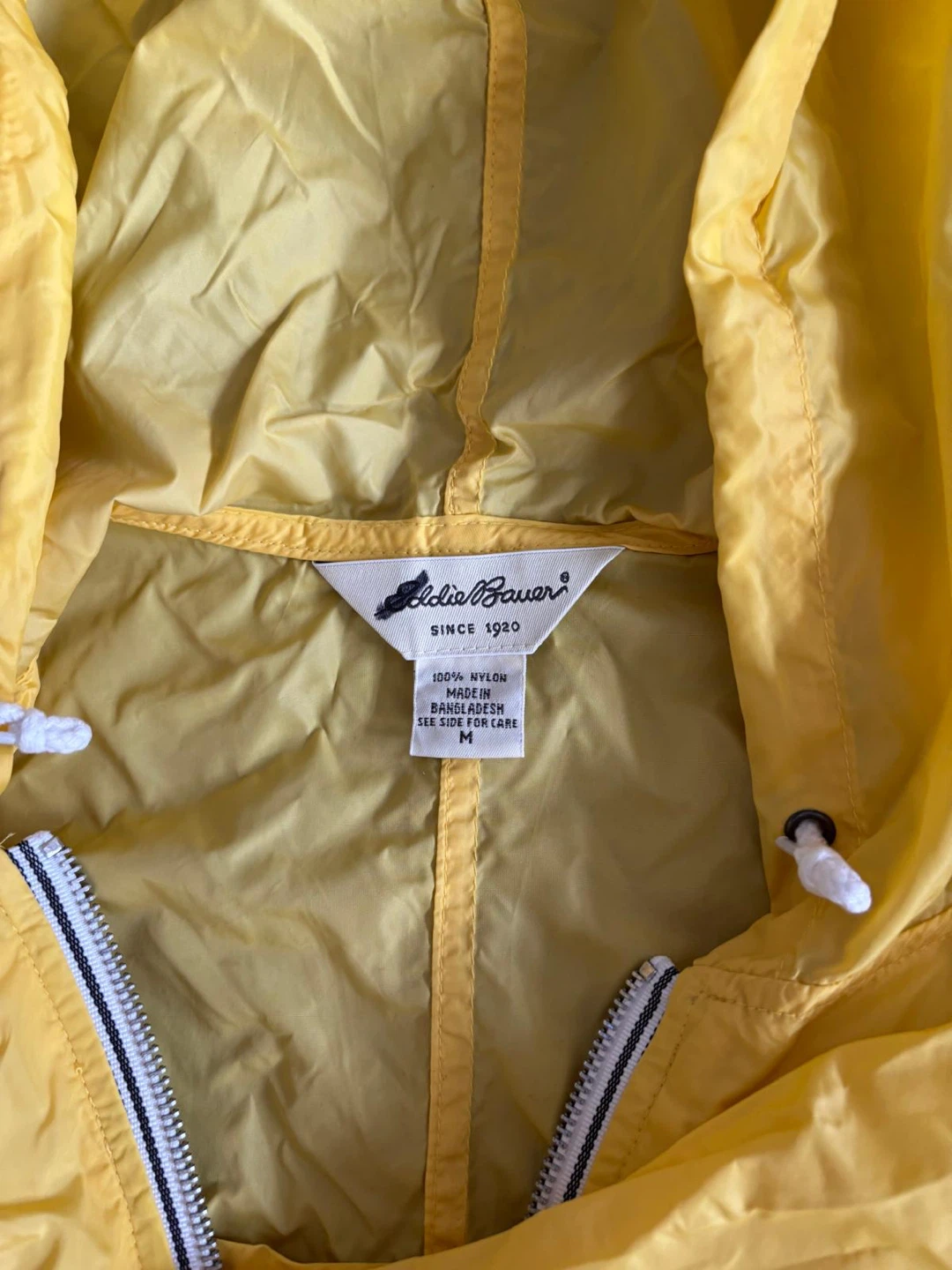 Eddie Bauer Yellow Nylon Hooded Jacket - Size M - photo 2